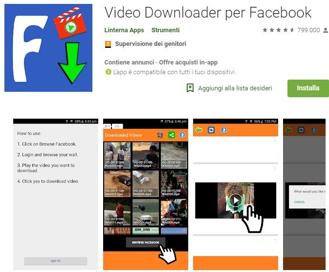 Scaricare video da Facebook su Android e iOs