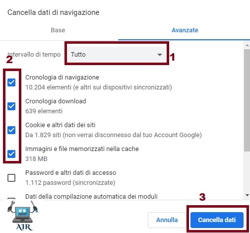 eliminare cookie