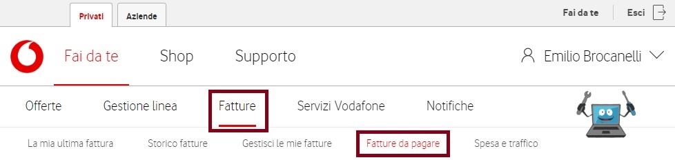 pagare fattura vodafone